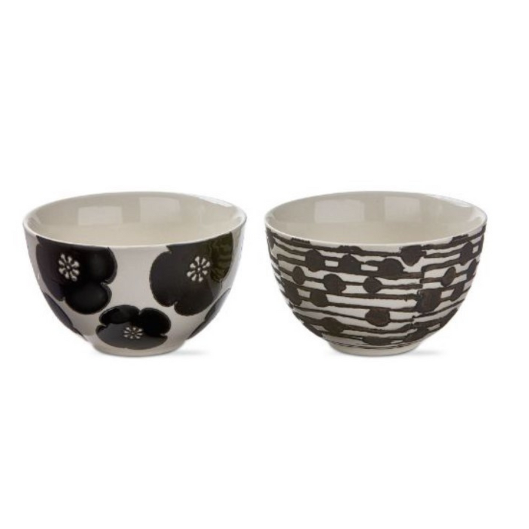 Flower & Dot Snack Bowls S/2