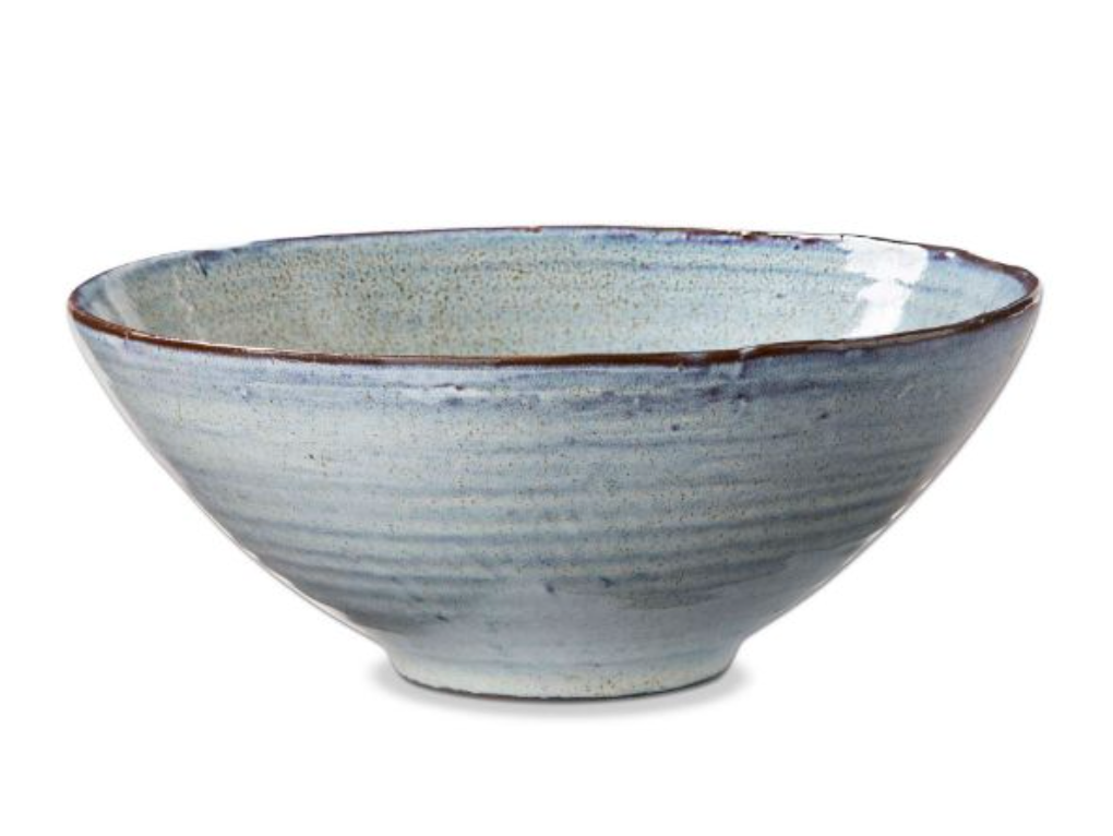 Blue Stoneware Salad Bowl