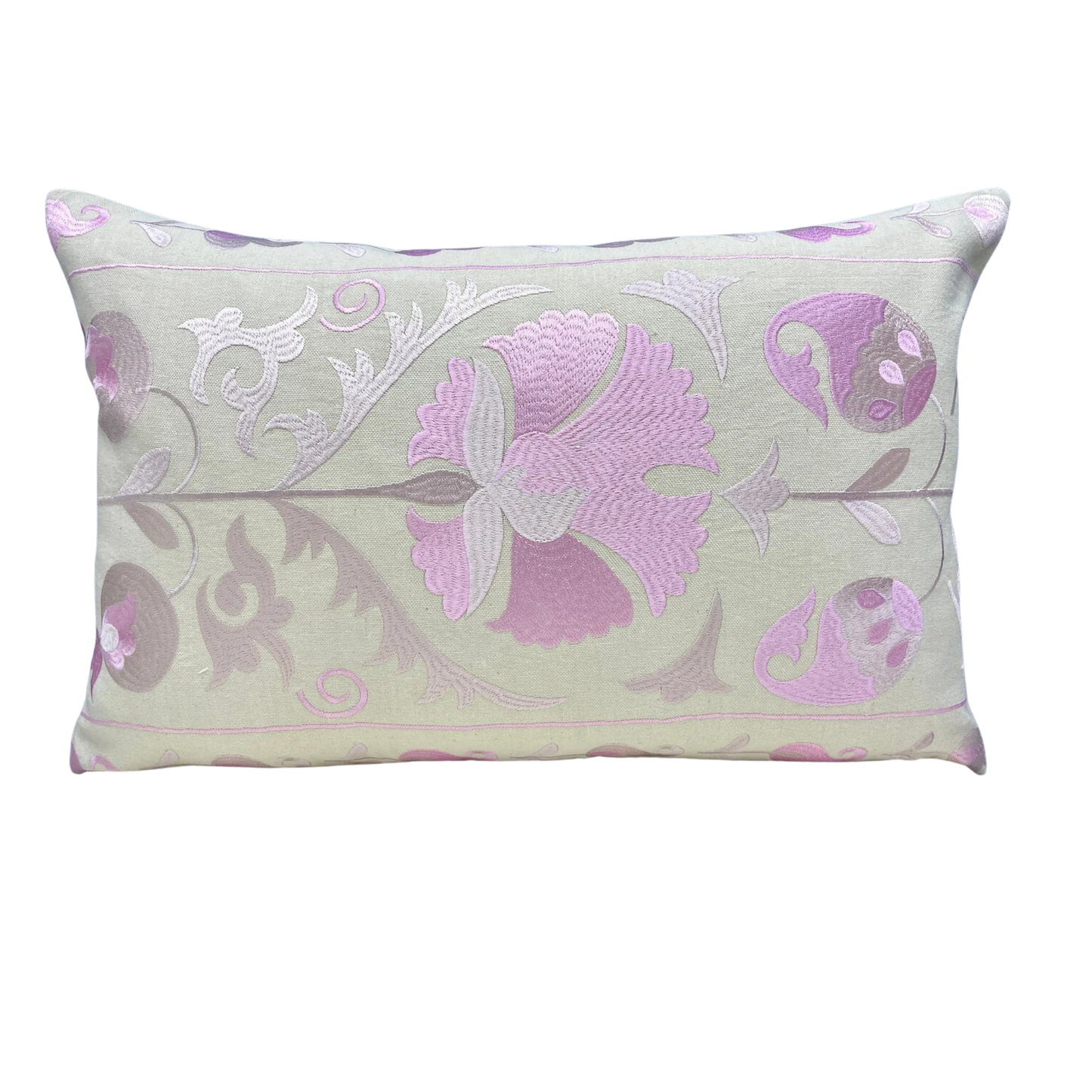 Pink Silk Embroidered Pillow