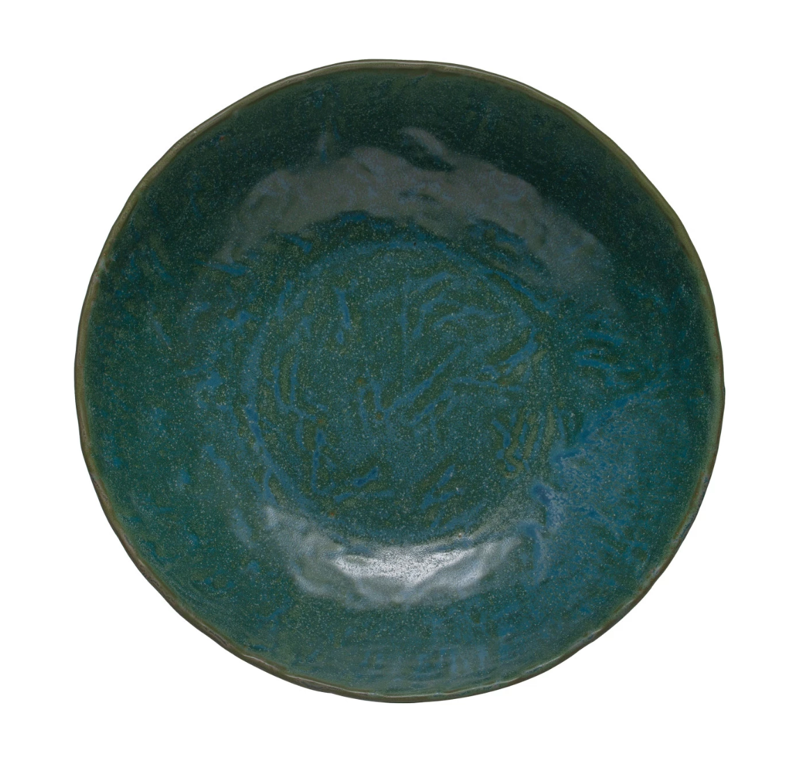 Matte Green Reactive Glaze Stoneware Serving Bowl